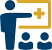 icon of a teacher in front of class